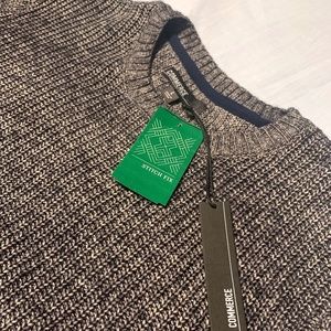 Men’s Navy Stitched Crewneck Sweater